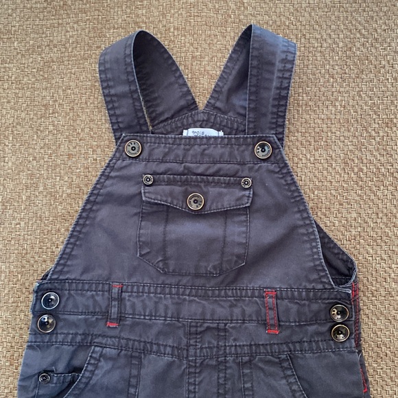 Trois Moutons Charcoal Gray Cotton Overalls 2T - Picture 4 of 12